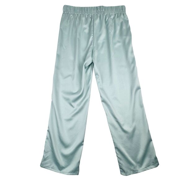 House of Harlow 1960 Women's Satin Pajama Set Seafoam Green Small Pearl Button - Picture 10 of 16